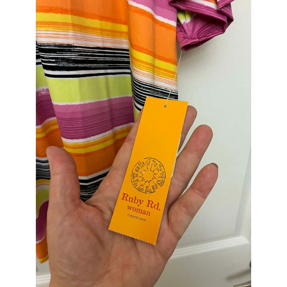 Ruby Rd Striped Tunic Top 3X Plus Multicolor Scoo… - image 3